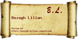 Bezegh Lilian névjegykártya